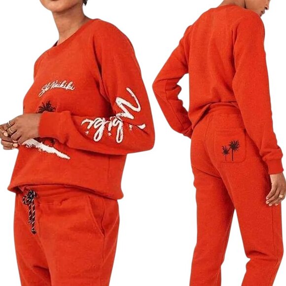 Faherty, Women's Ski Waikiki Sweatshirt, Pullover Graphic Fleece, Lava Red Small - Picture 1 of 17